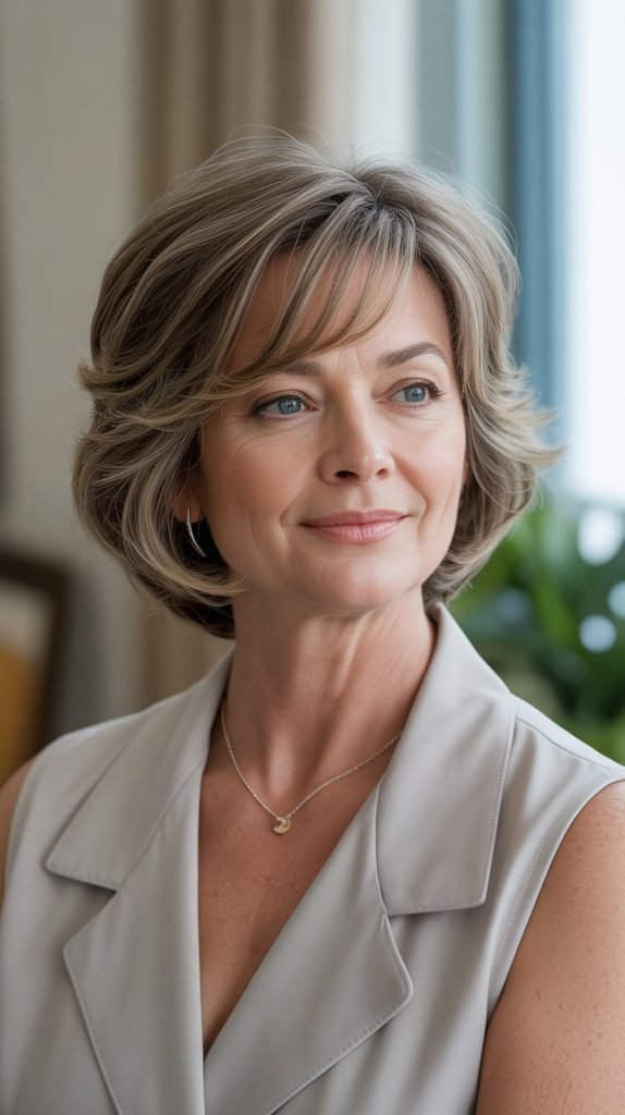 Layered Bob with Feathered Ends