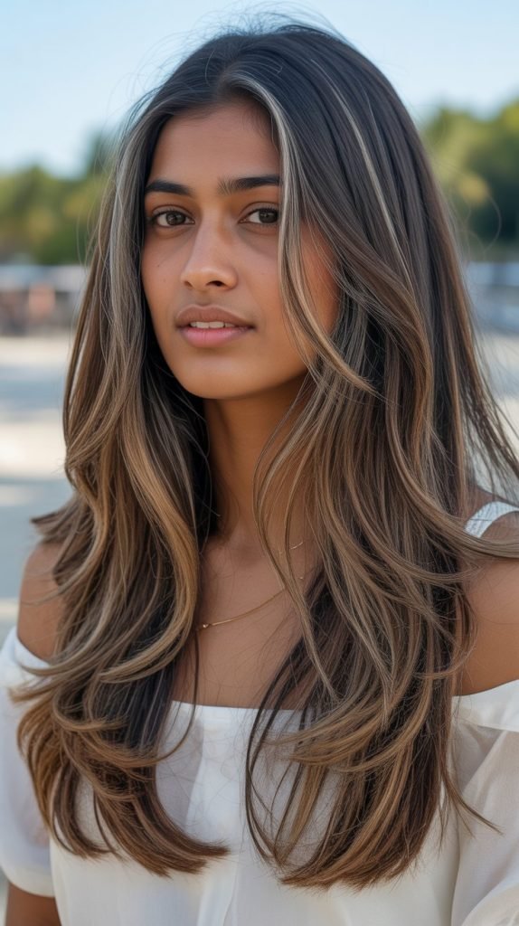 Layered Hair with Blended Balayage