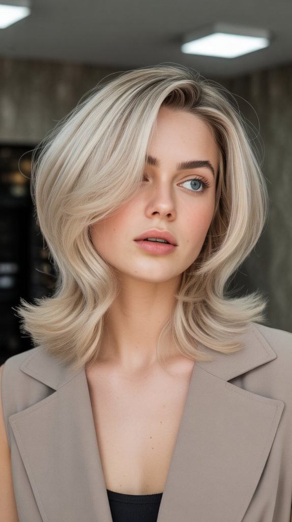 Butterfly Cut with Ash Blonde Color