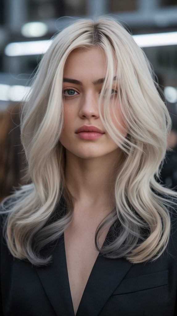 Ash Blonde with Smoky Gray Lowlights