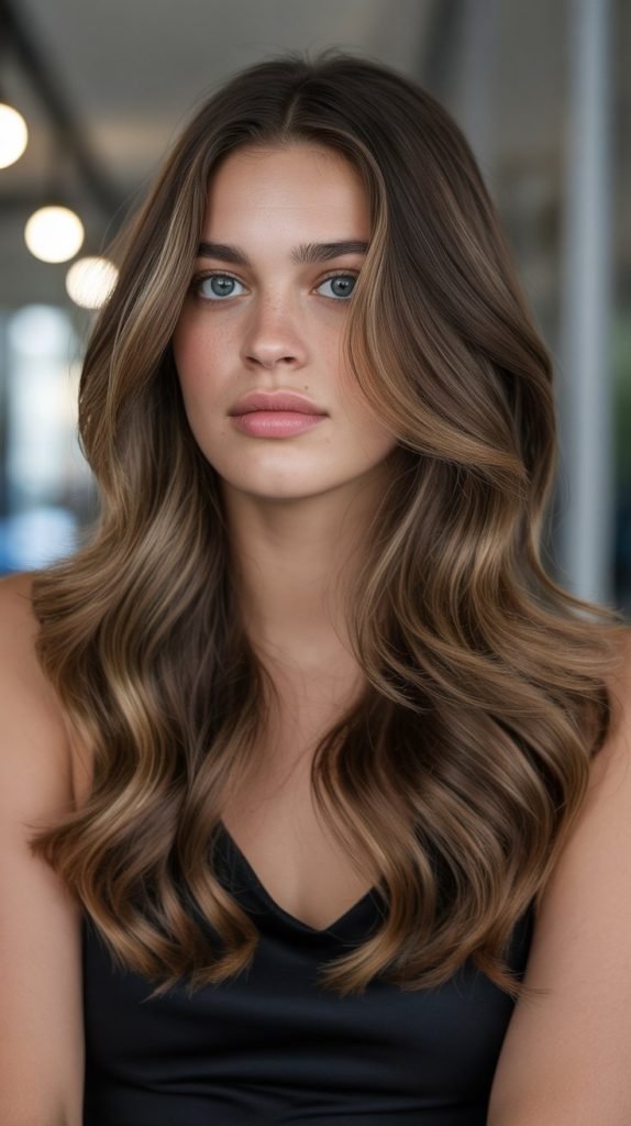 Caramel Highlights with Toner for Ash Brown Base