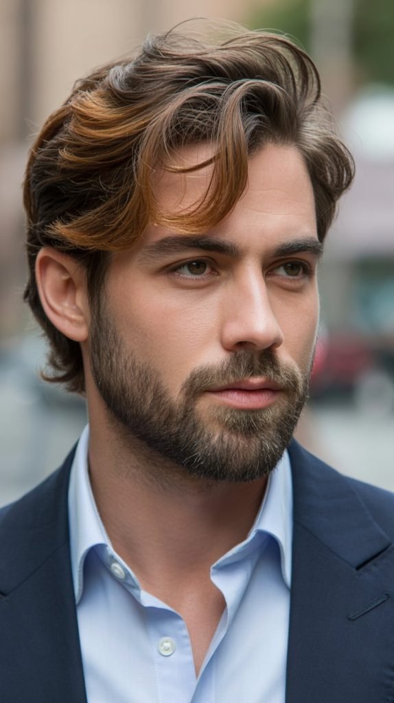 Caramel Highlights with Beard Coordination