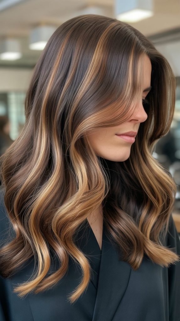 Caramel Highlights with Honey Lowlights and Chocolate Ribbons