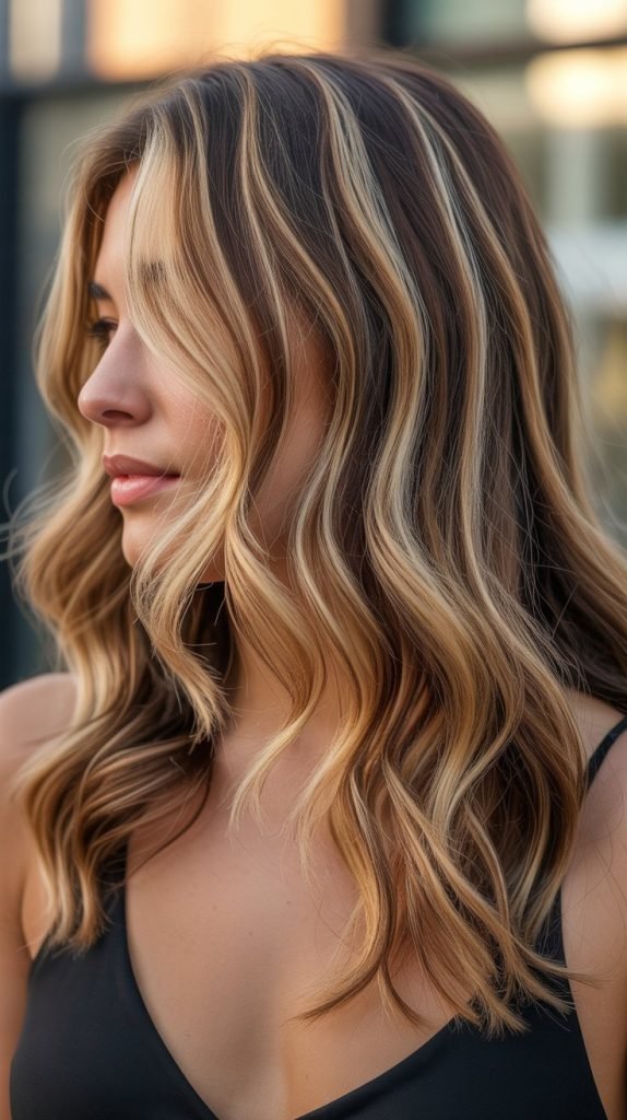 Buttery Blonde with Caramel Highlights and Chocolate Depth