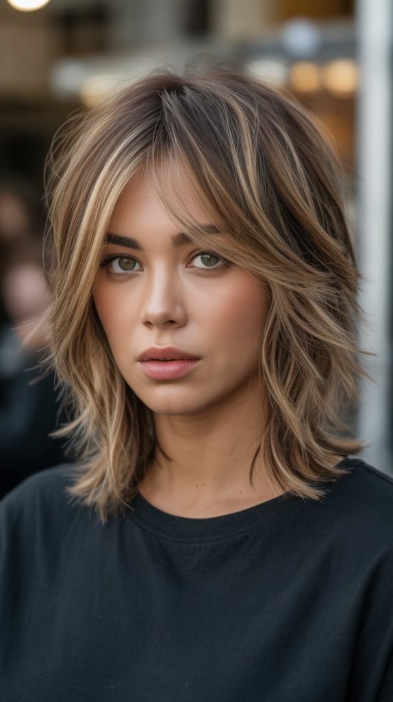 Choppy Layers with Multi-Tonal Brown and Caramel