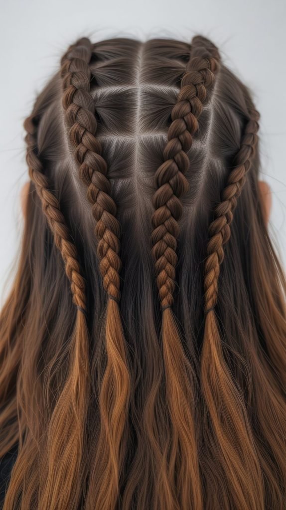  Cornrows with Caramel Threading