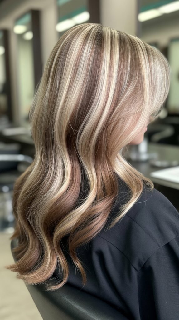 Dimensional Brown Lowlights with Chunky Caramel Ribbons