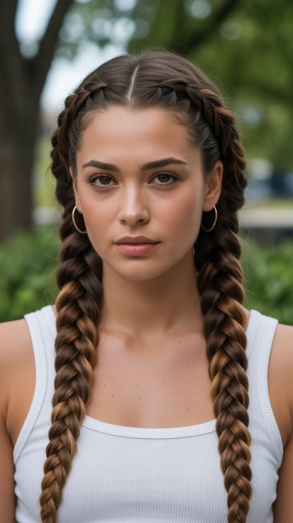  Caramel-Kissed Dutch Braids