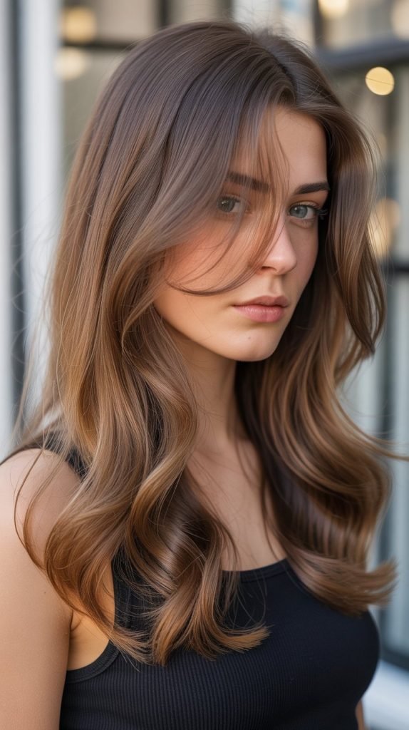 Caramel Highlights with Honey Lowlights for Fine Brown Hair