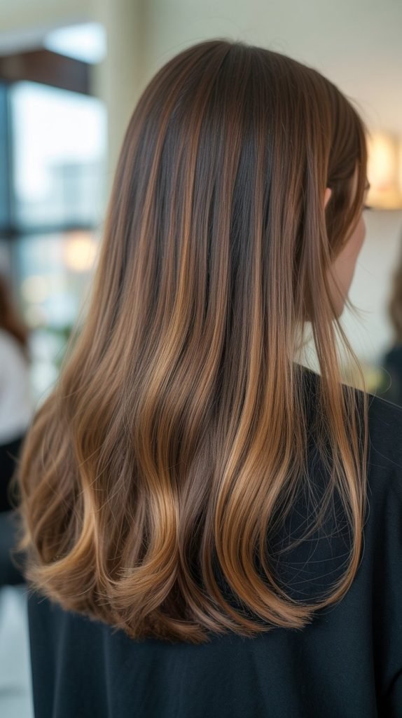  Caramel Highlights on Fine Straight Hair