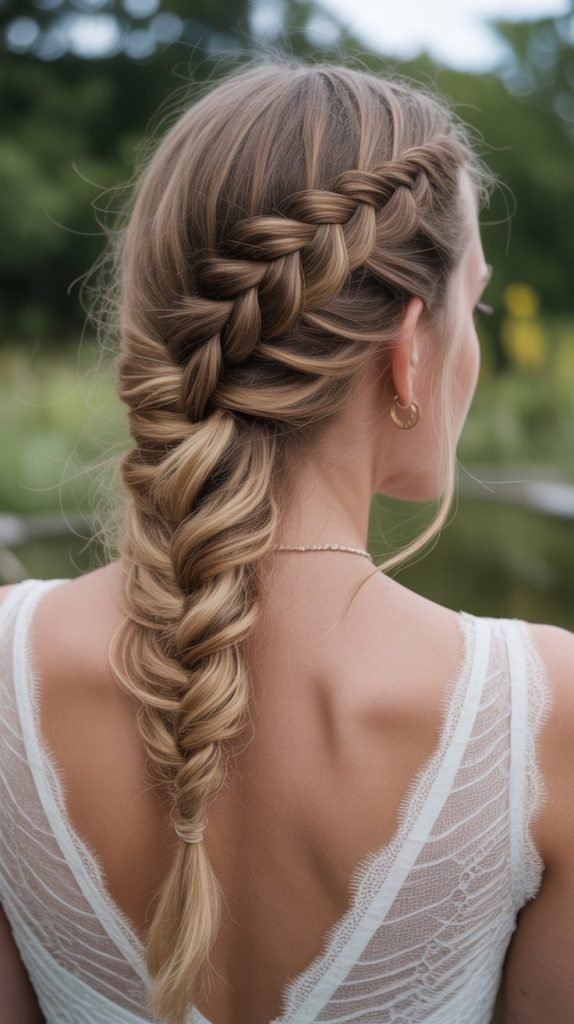 Fishtail Braid Half Up