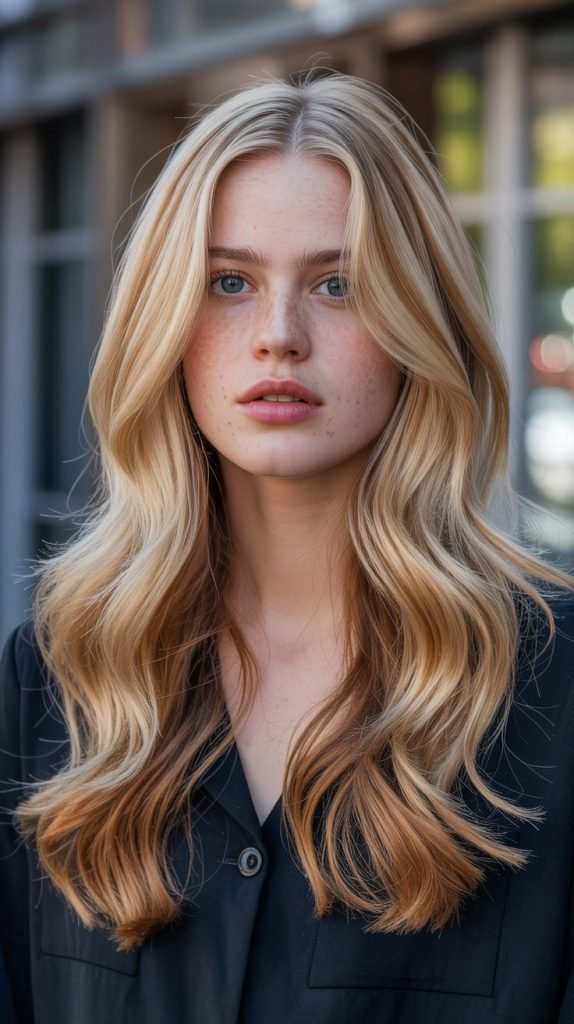Flaxen Blonde with Auburn Face-Framing