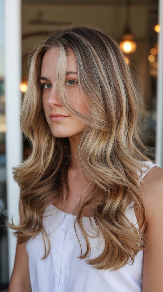 Golden Blonde with Toffee Lowlights