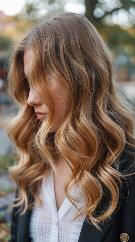 Golden Blonde with Auburn Balayage