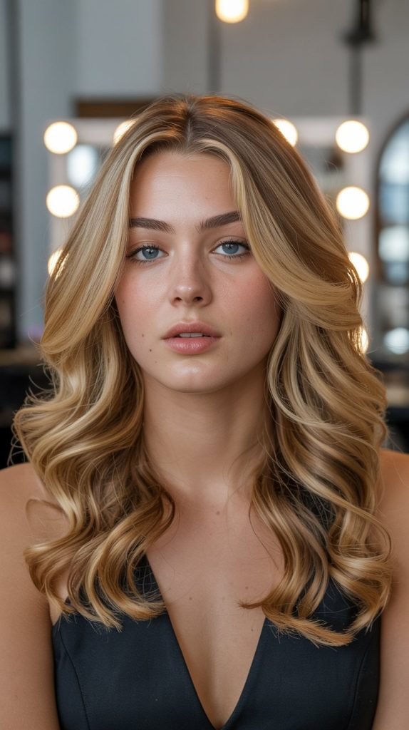 Golden Blonde with Toffee Lowlights