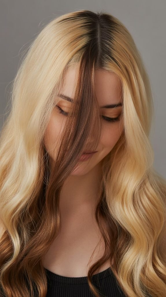 Golden Blonde with Chocolate Brown Underneath