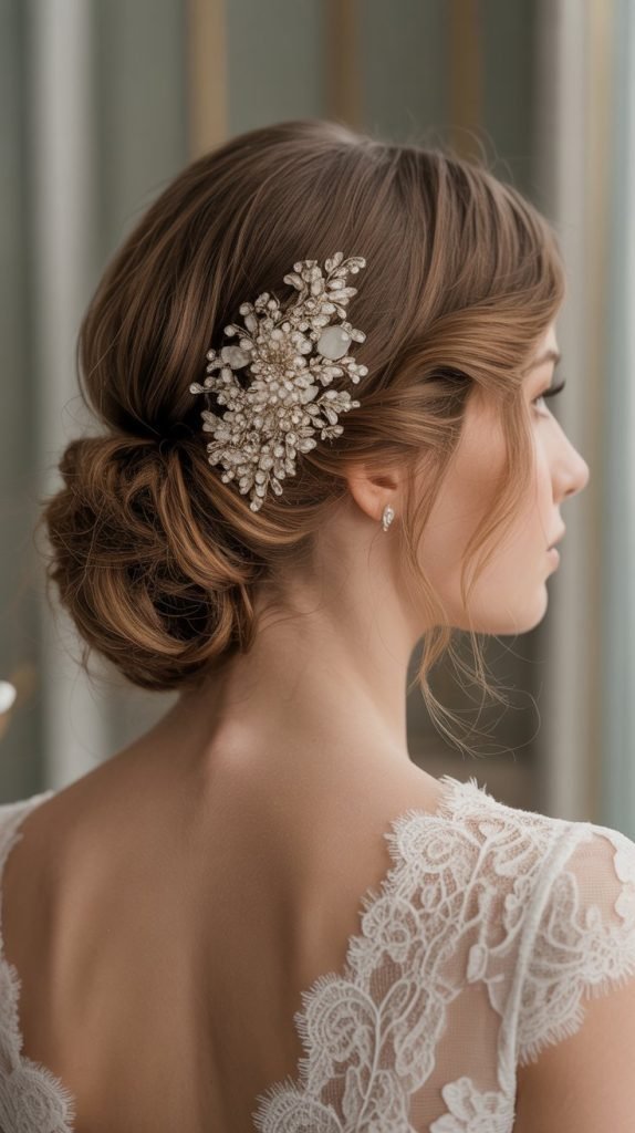 Half Up with Vintage Comb