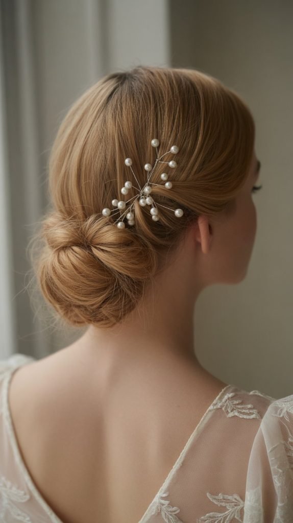 Half Up with Pearl Pins