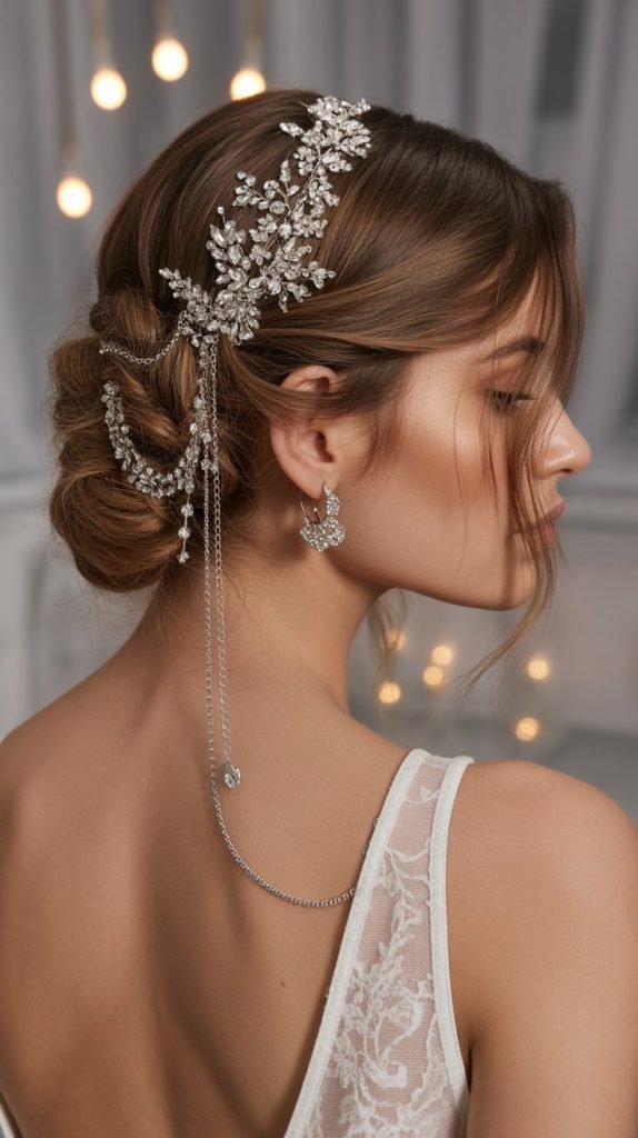 Half Up with Hair Jewelry