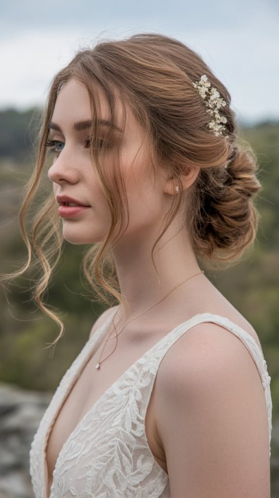 Half Up with Face-Framing Tendrils