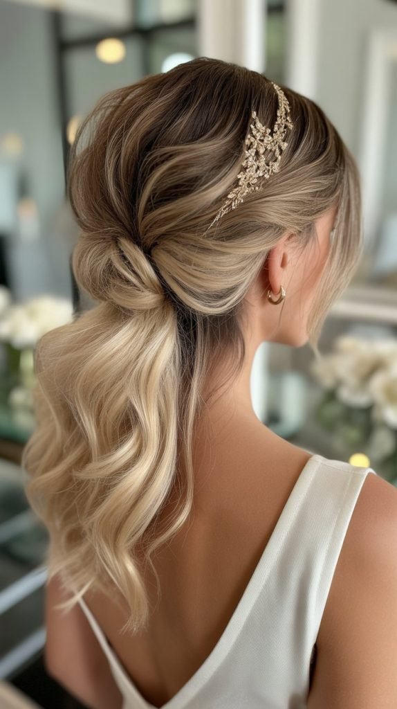  Half Up with Metallic Accents