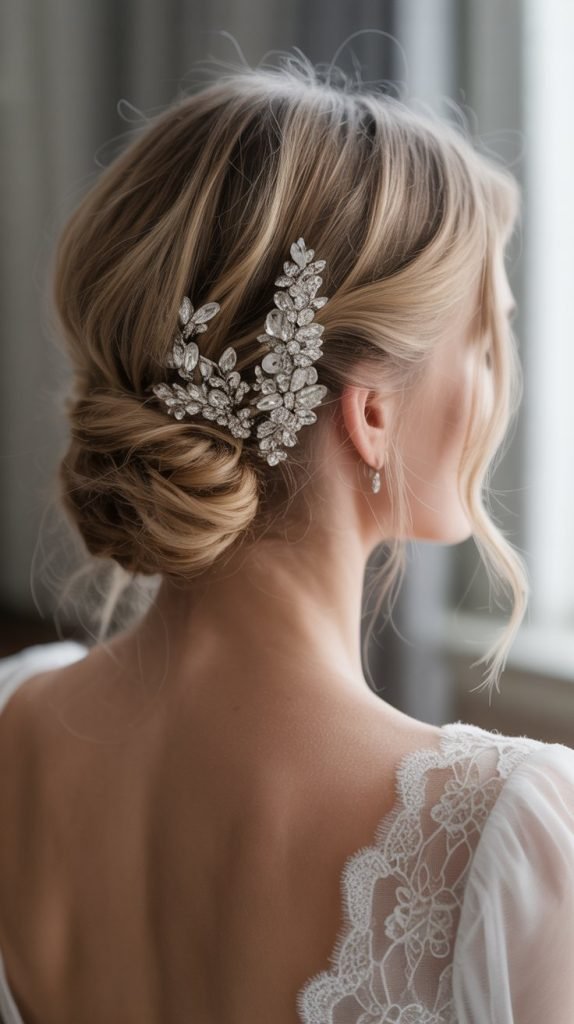 Half Up with Crystal Clips