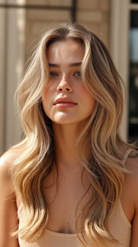 Butterfly Cut with Honey Blonde Tones