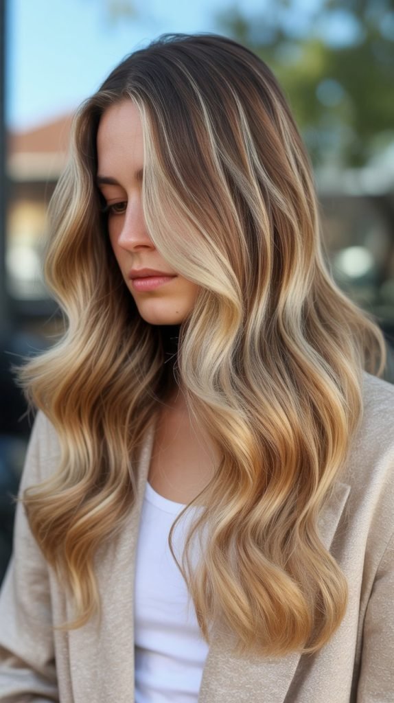 Honey Butter Blonde with Caramel and Chocolate Foilayage