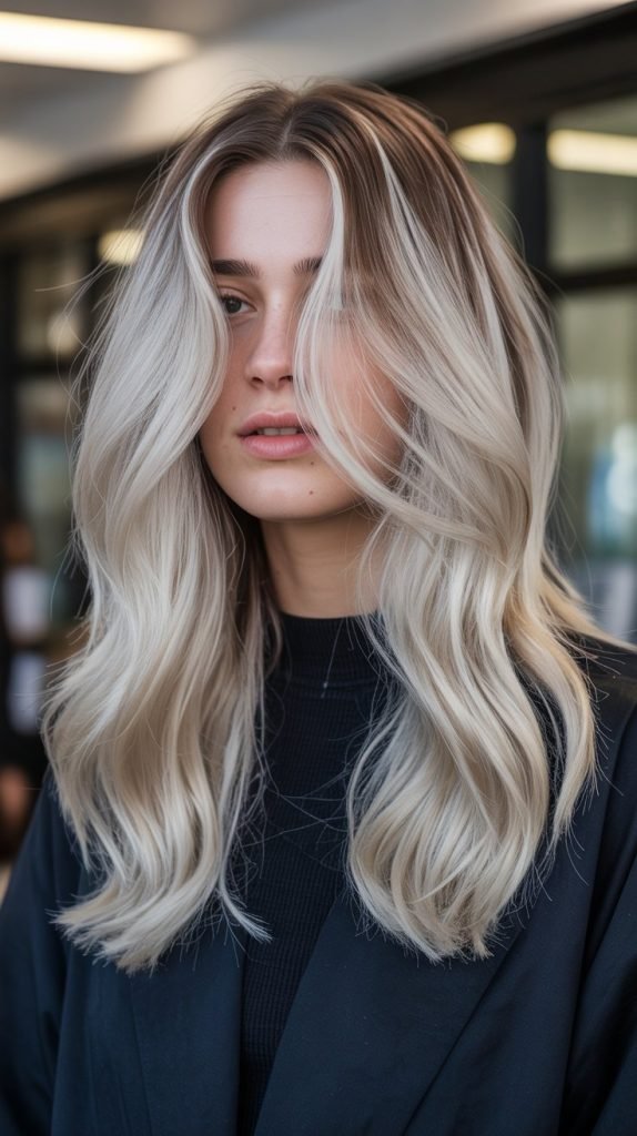 Ice Blonde with Mushroom Brown Lowlights