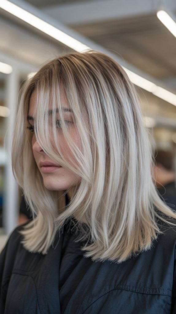 Ivory Blonde with Greige Lowlights