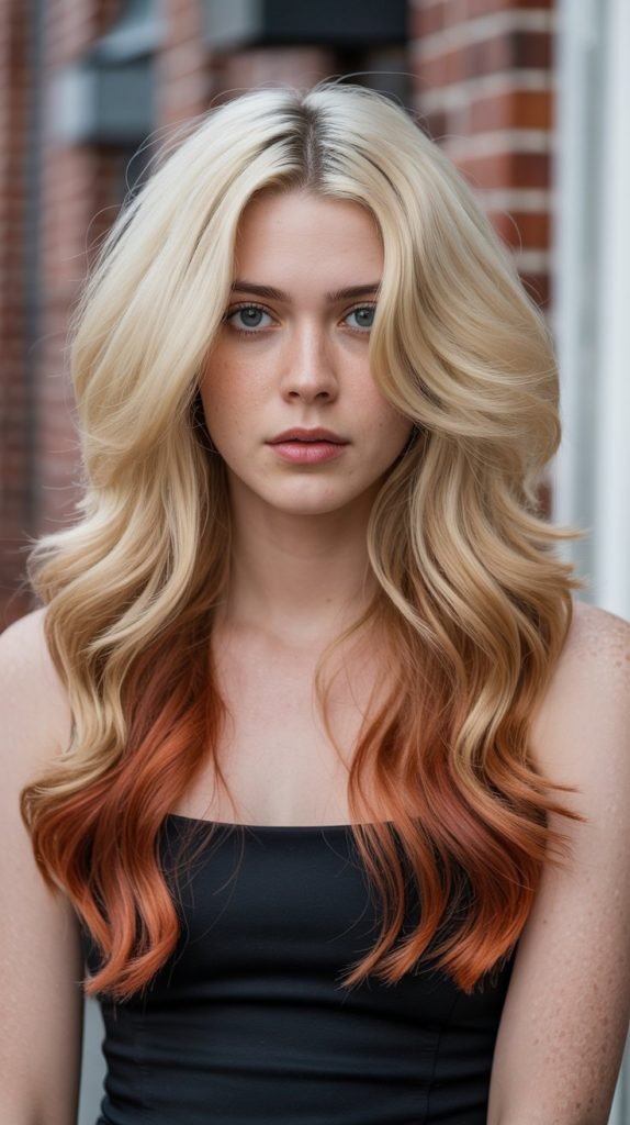 Lemon Blonde with Auburn Lowlights