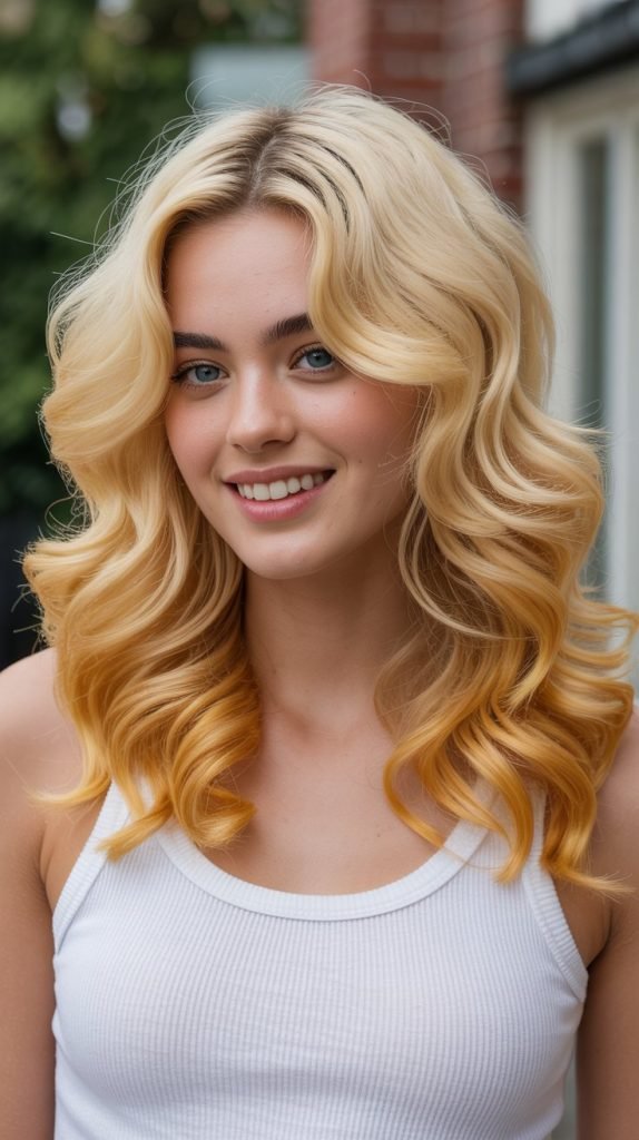 Lemon Blonde with Amber Lowlights