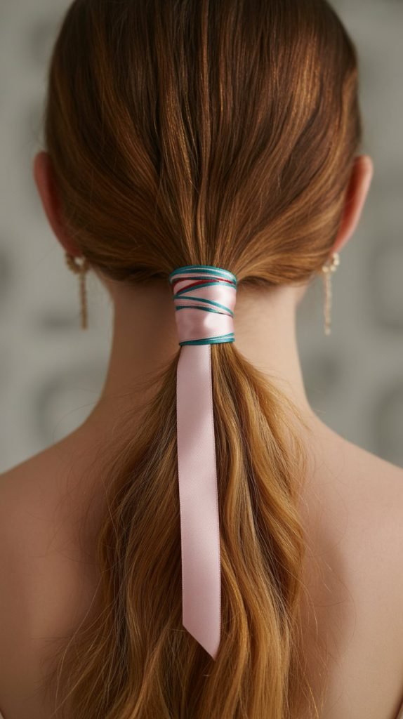 Ponytail with Ribbon Weave