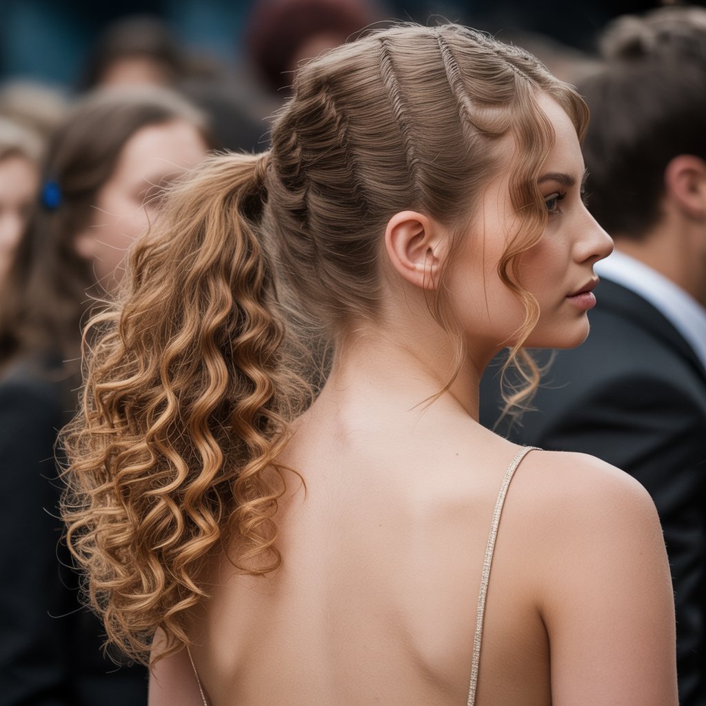 Ponytail with Crimped Texture