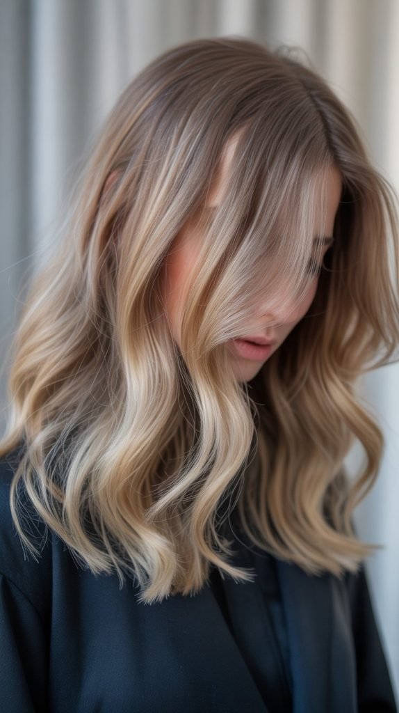 Nude Blonde with Chocolate Balayage