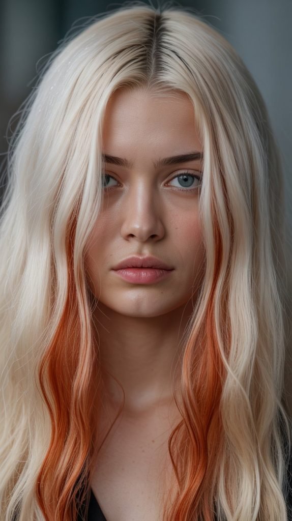 Platinum Blonde with Copper Auburn Accents