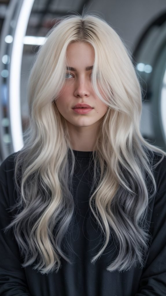Polar Blonde with Slate Lowlights