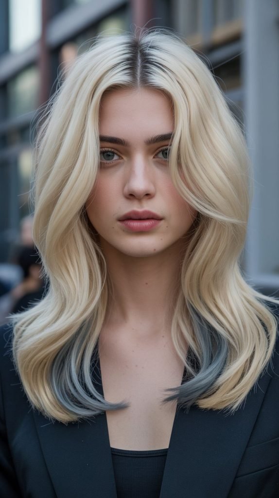 Porcelain Blonde with Slate Lowlights