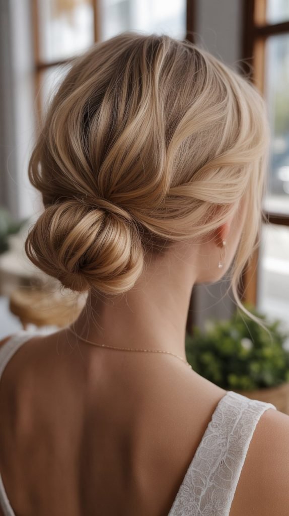 Romantic Low Bun with Face-Framing Pieces