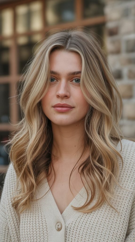 Straw Blonde with Pecan Lowlights