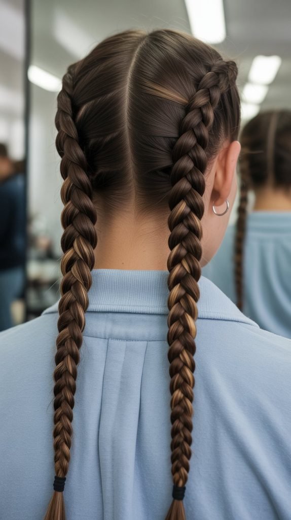 Boxer Braids with Caramel Stripes