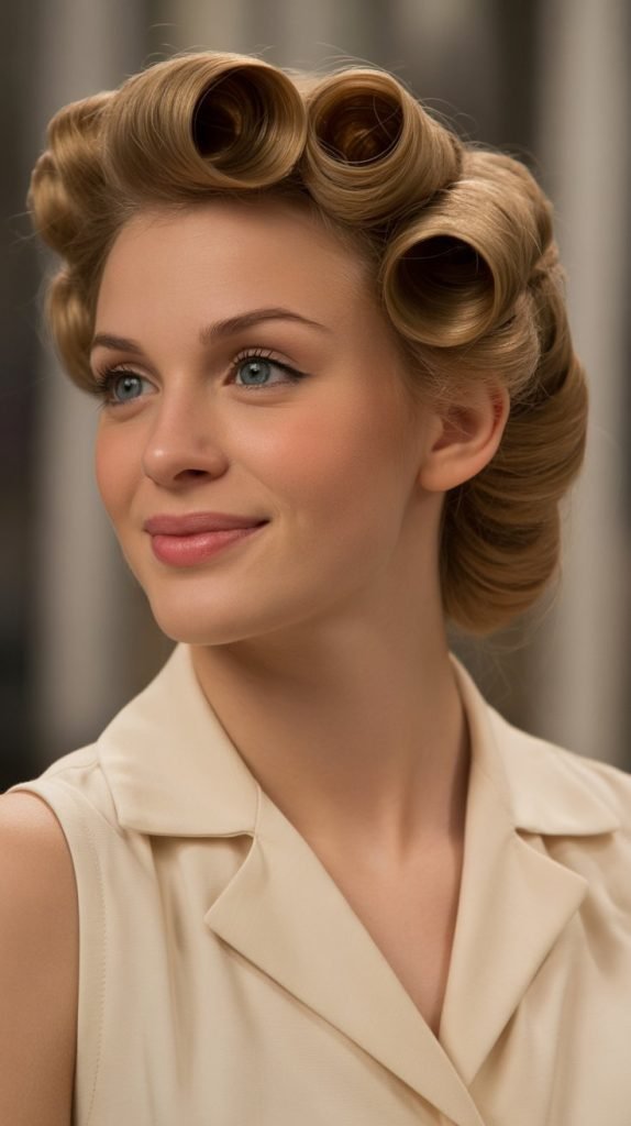 Vintage Pin Curls Updo