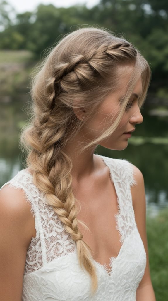 Waterfall Braid Half Up