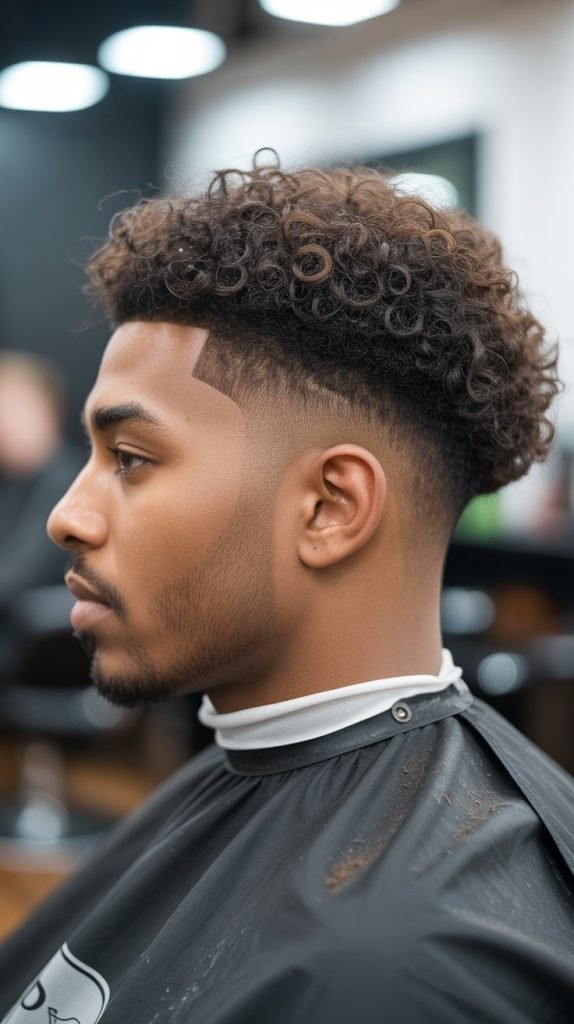 Temple Fade with Natural Curls