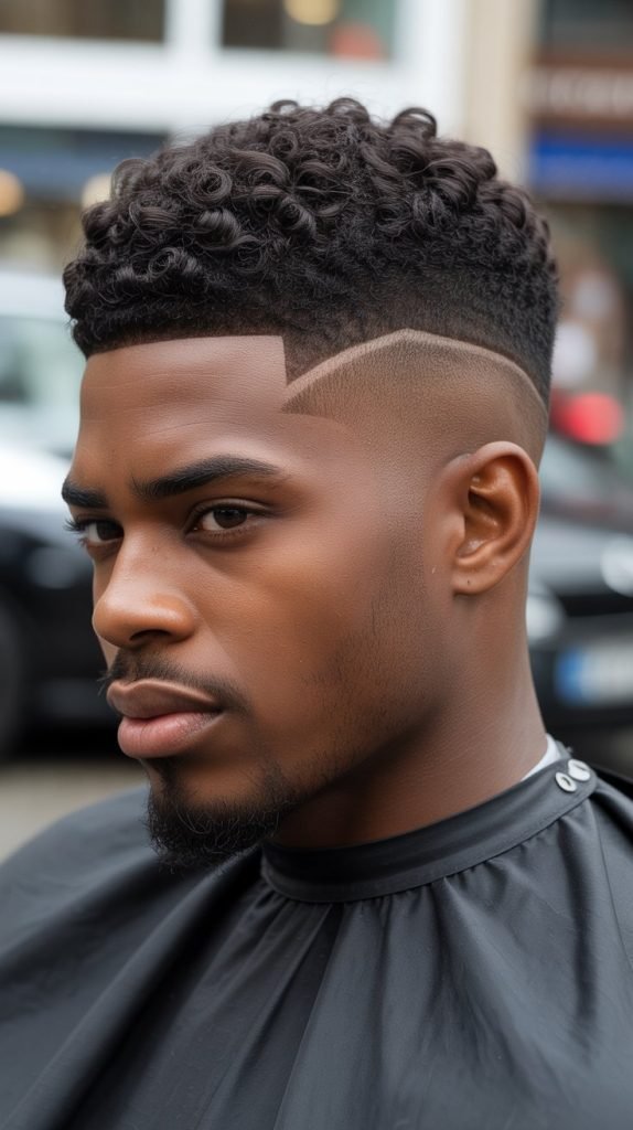 High Top Fade with Curls