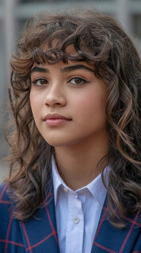 11. Curly Bangs Showcase