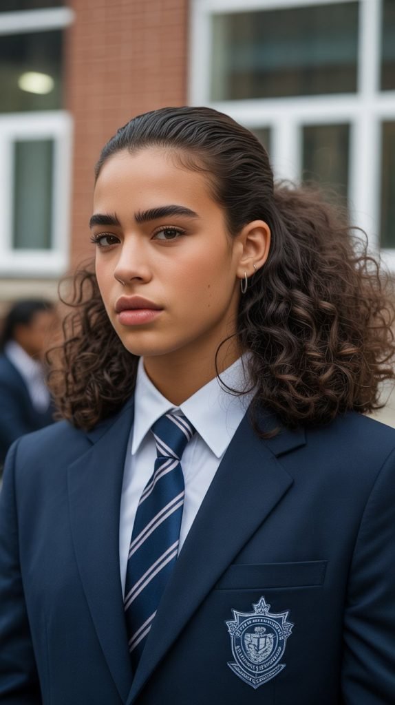 13. Slicked Back Edges with Natural Volume