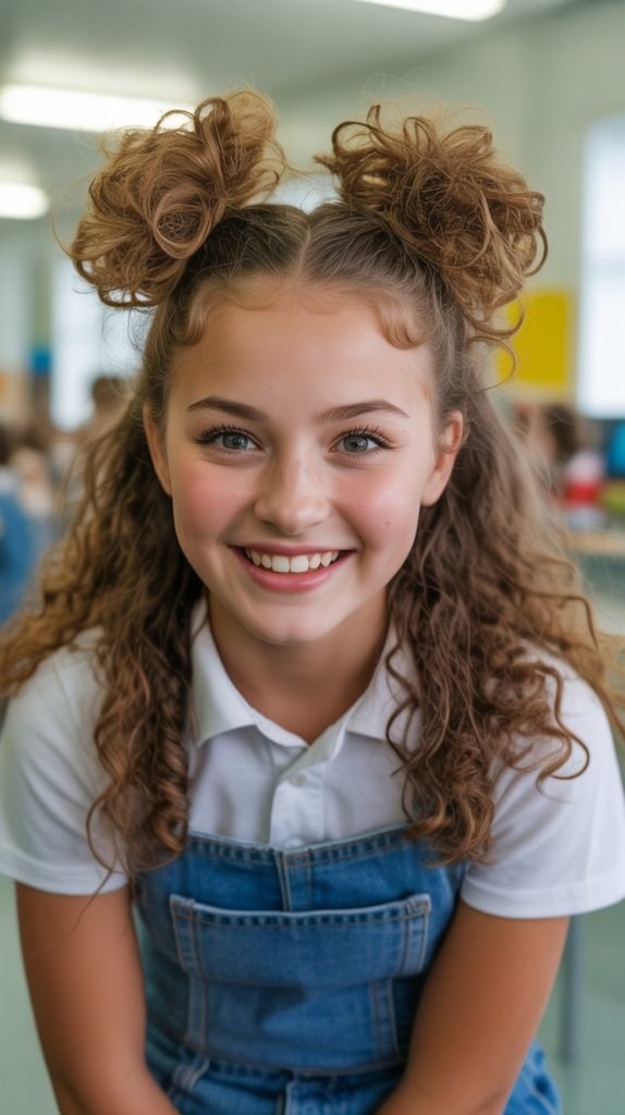 24. Curly Space Buns