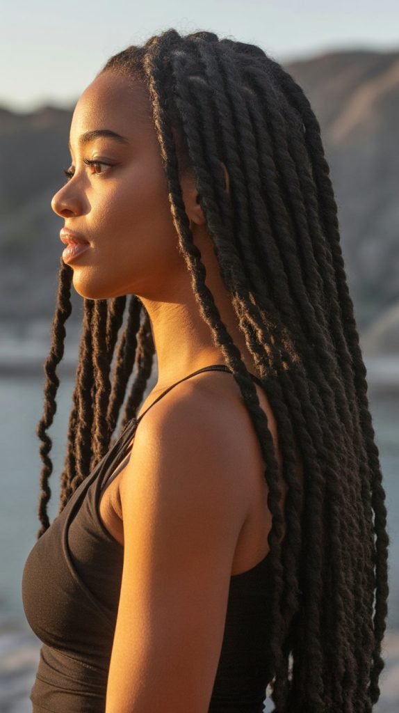  Long Flowing Barrel Twist Locs