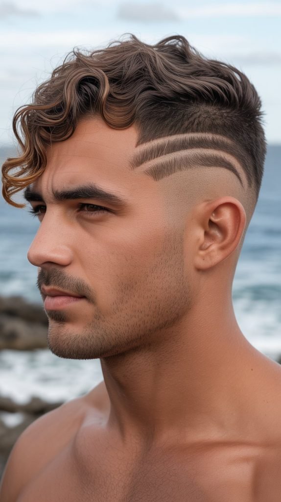  Wavy Top with Burst Fade